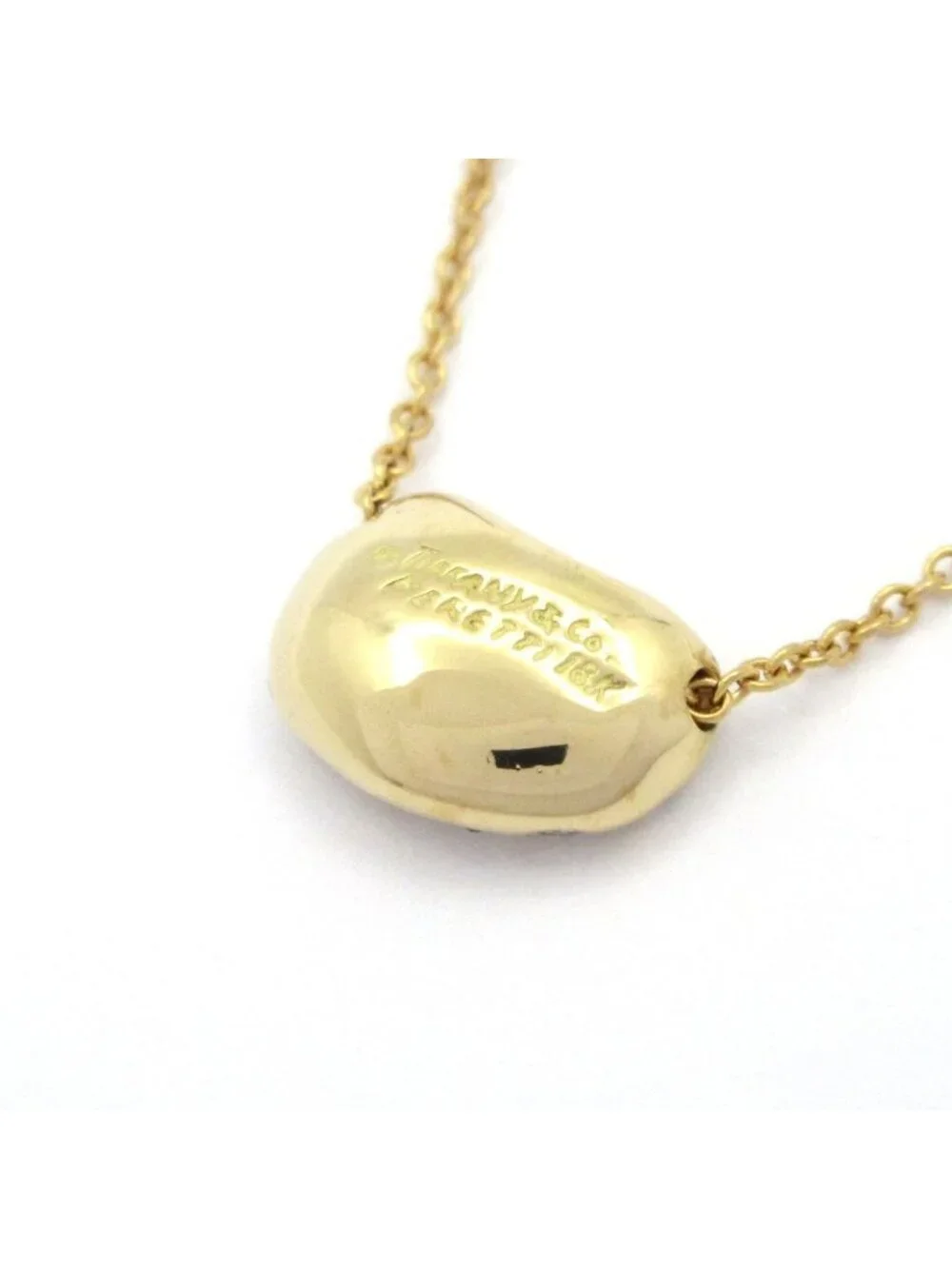 Tiffany & Co Necklace Bean 18k Yellow Gold Diamond